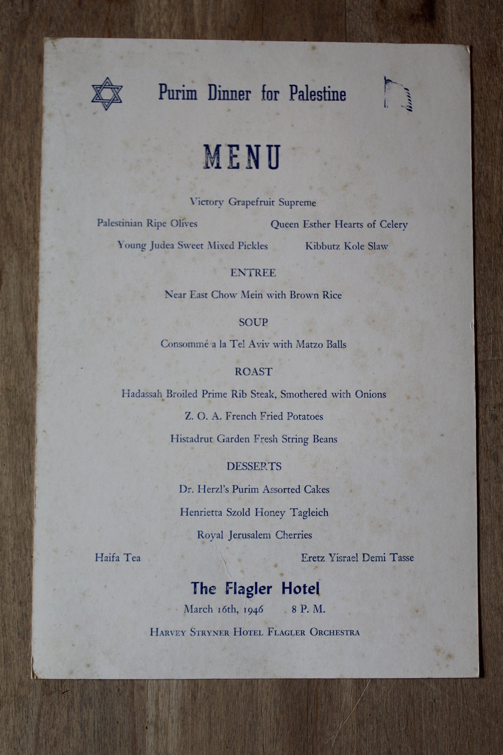 Mountaindale resident Allen Frishman has a museum of Catskills memorabilia. That includes this 1946 menu from the Flagler Hotel in Fallsburg.